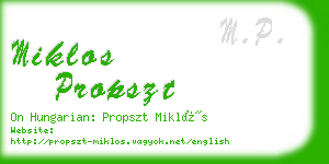 miklos propszt business card